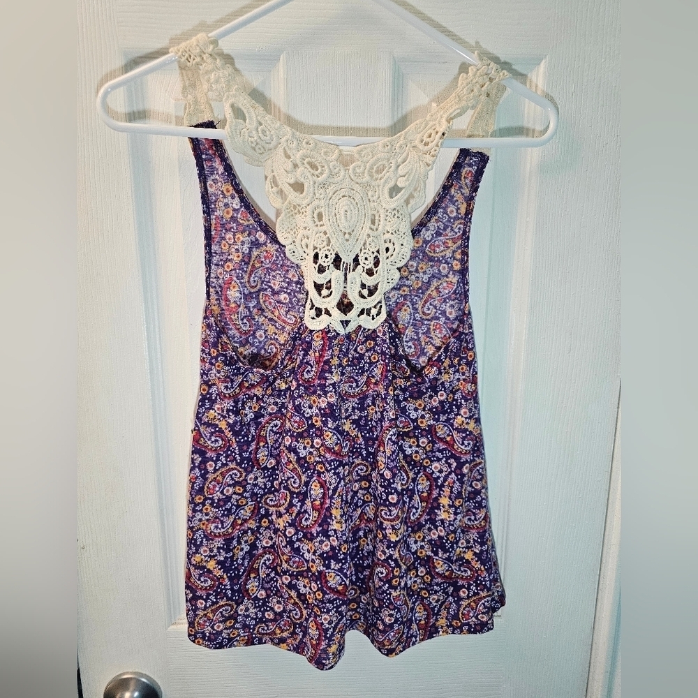 Arizona Jean Company Purple Paisley Top - Picture 3 of 4
